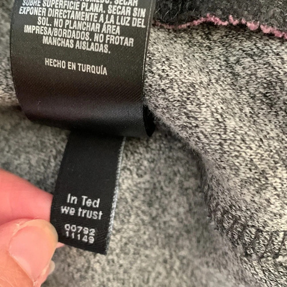 TED BAKER size 3 gray charcoal mens full zip herringbone cardigan mock neck - Picture 9 of 9